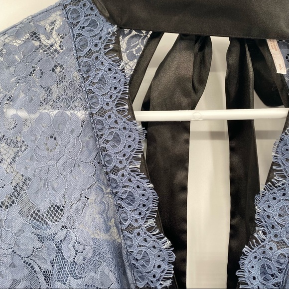 FREE PEOPLE Dress Victorian Blue Gilded Lace Dress Size Small - Picture 14 of 14